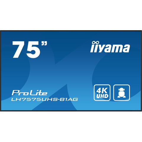 [IIY-LH7575UHS-B2AG] 75" UHD 24/7, IPS, Haze 25%, 500cd/m², Portrait Support