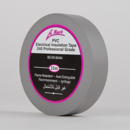 [LEM-LEMPVC19GY] PVC Electrical Insulation Tape - 19mm x 33m - Grey
