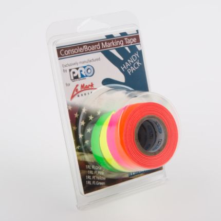 [LEM-PROCONS24MIX] Pro Console Tape Neon Mixed Pack - 24mm x 25m - Green, Orange, Pink, Yellow