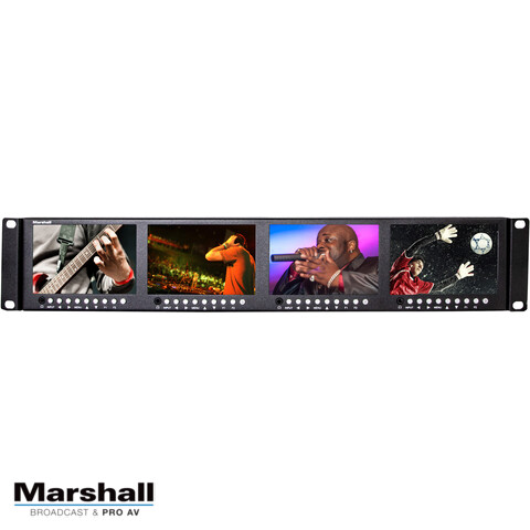 [MAC-ML-454-V2] Quad 4,5" Rackmount Monitor with 3G-SDI, HDMI and Composite