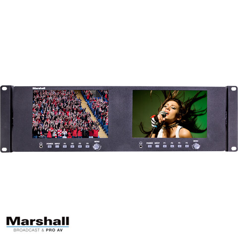 [MAC-ML-702] Dual 7" Rackmount Monitor with 3G-SDI, HDMI and Composite Inputs