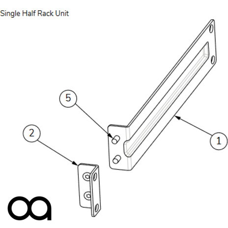 [OA-RACKKITA-B] Rack Kit A (Black) - Rack ears and couplings for for half rack SmartAmp amplifiers (Black)