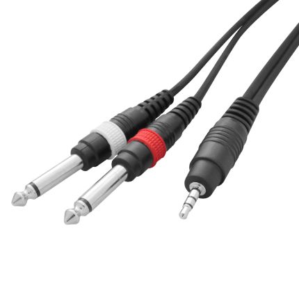 [PRL-CABL114] 3,5mm Stereo Jack (Mini) to 2 x 6,35mm Unbalanced - 3m