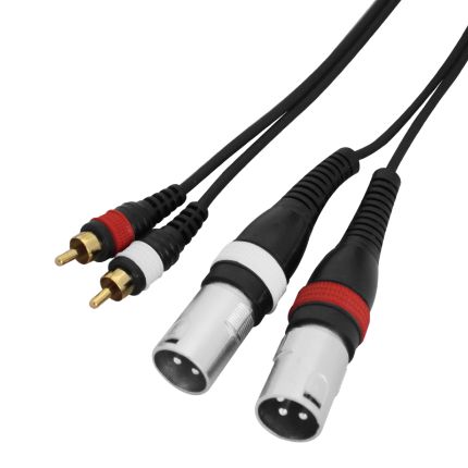 [PRL-CABL163] Stereo Phono (RCA) to 2 x XLR Male - 3m