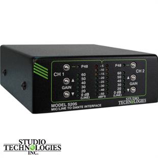 [STI-M5205] Model 5205 Mic/Line Input to Dante Interface - 2ch w/Mic Pre-amps