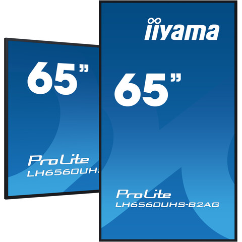 [IIY-LH6560UHS-B2AG] 65" UHD 24/7, Ultra Slim, Haze 25% 500cd/m², ELED VA panel, Portrait Support, WiFi, Android and iiSignage²