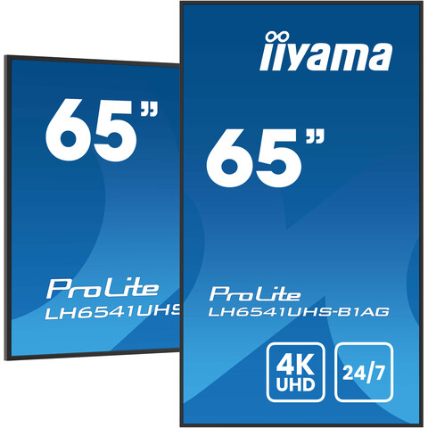 [IIY-LH6541UHS-B1AG] 65" UHD 24/7, Haze 25% 500cd/m², IPS panel, Portrait Support, No Android