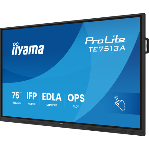 [IIY-TE7513A-B1AG] 75" iiWare21E, Google EDLA Certified, 40pt Zero Airgap Touch, 450cd/m², USB-C, WiFi-6/Bluetooth 5.0, Speakers