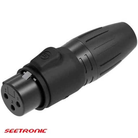 [SEE-SCWF3-B] XLR 3p female IP65 waterproof black connector
