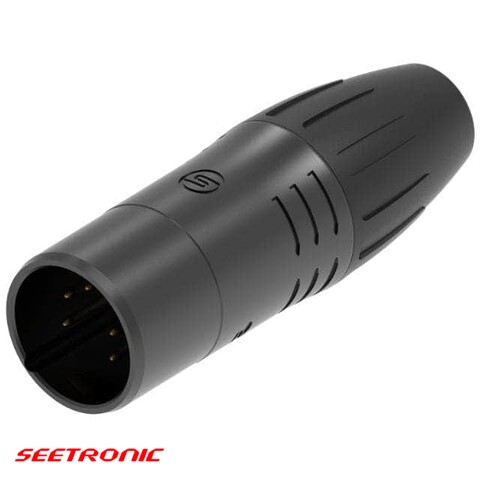 [SEE-SCWM5-B] XLR/DMX 5p male IP65 waterproof black connector