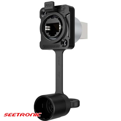 [SEE-SE8FDYH-60-67-B] D Series - RJ45 through IP67 waterproof panel connector