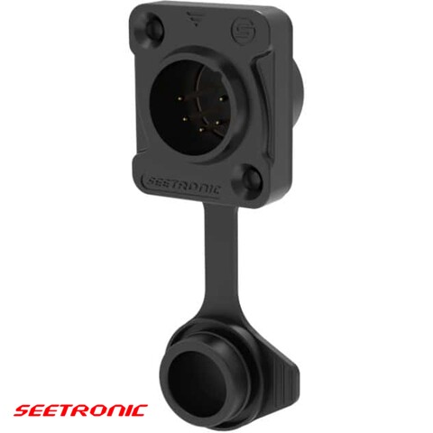 [SEE-J5F2C-W-B] D Series - 5p XLR/DMX male IP65 waterproof panel connector