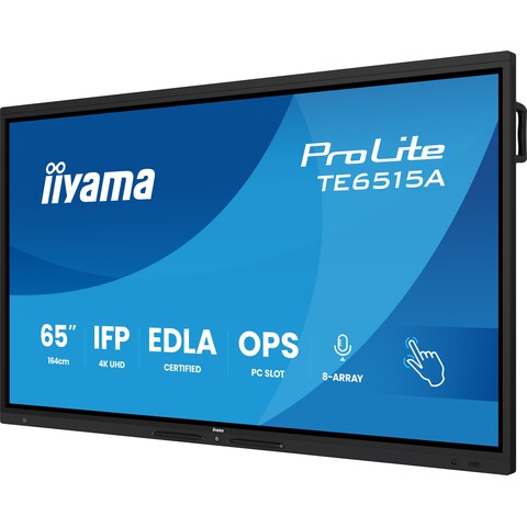 [IIY-TE6515A-B1AG] 65" Stylish IFP, iiWare21E, Google EDLA, Android 14, 16/128GB, 40-Points DeepContrast IR+ with Optical Bonding, 3840x2160, UHD IPS panel