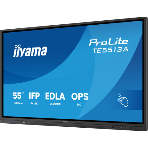 [IIY-TE5513A-B3AG] 55" iiWare21E, Google EDLA Certified, Android 14 (16 summer 2026), 40-Points PureTouch IR+, 450cd/m², USB-C, WiFi-6/Bluetooth 5.0, Speakers, Black