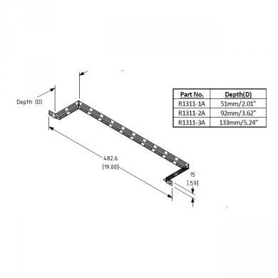 [PEN-R1311-3A] 19" Rack Cable Tie Bar 133mm